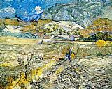 Champ de bl et paysan 1889 by Vincent van Gogh
